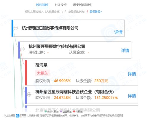 胡海泉旗下聚匠星辰成立新公司，拓展互联网销售与食品业务